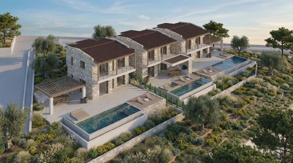 An elevated view of the villas — ARCHITECTURAL VISUALISATION